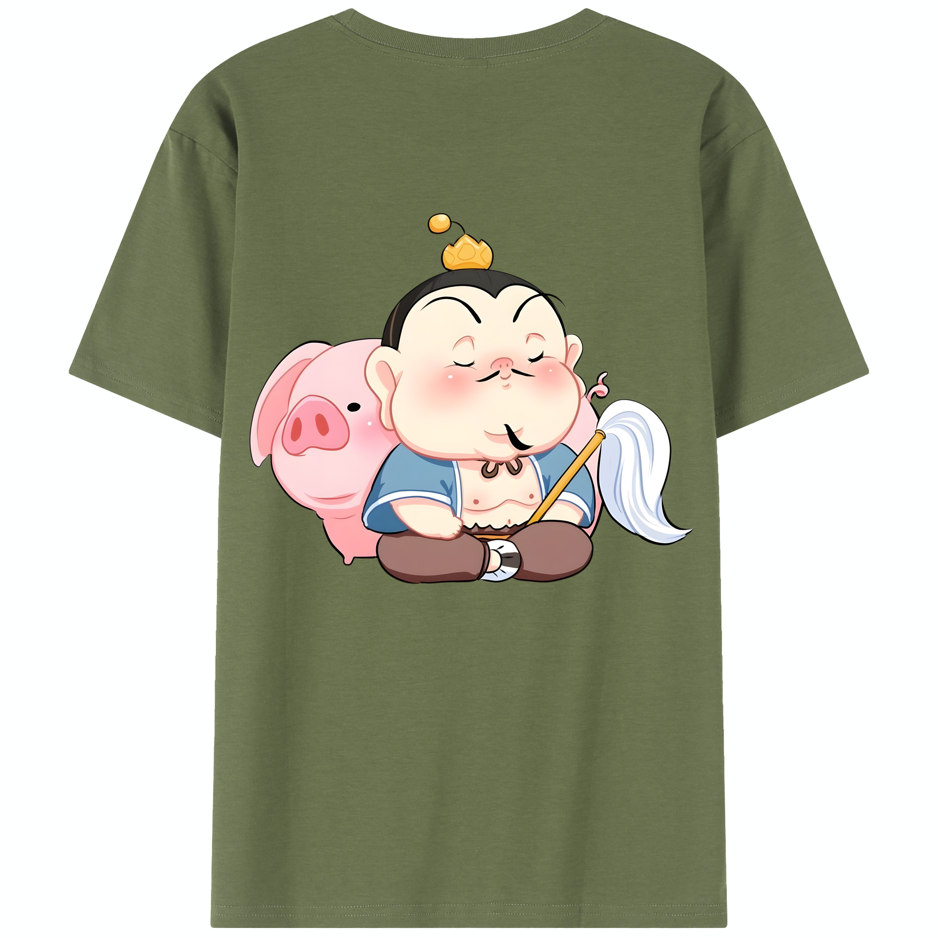 （画像用） Ne Zha 2 ナタ 魔童の大暴れ 綿100％半袖Tシャツ（背面プリント）